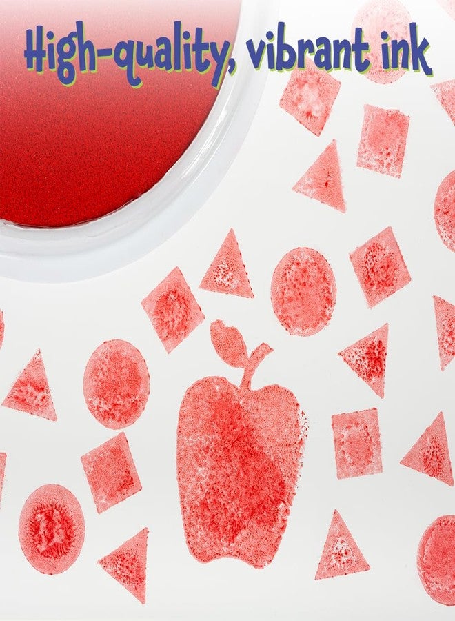 READY 2 LEARN Jumbo Circular Washable Stamp Pad - Red - 5.75" dia. - Non-Toxic - Fade Resistant - Ideal Size for Handprints and Footprints - Image 5